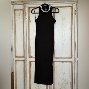 Veronica Beard Black beaded neck “breakfast at Tiffany’s look”